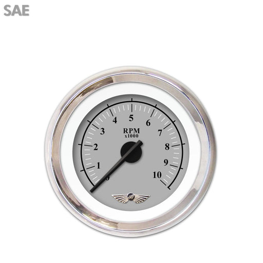 Tachometer Gauge w emblem-Omega Gray Black Modern Needles Chrome Trim Rings Style Kit Installed