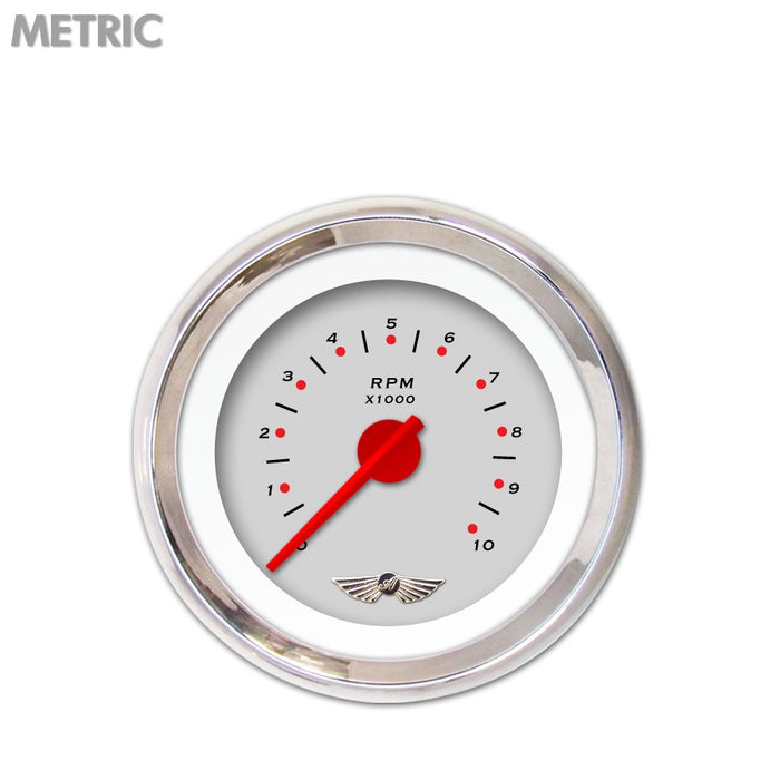 Tachometer Gauge w emblem-Pegged Ash Red Modern Needles Chrome Trim Rings Style Kit Installed