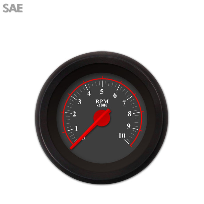 Tachometer Gauge-Omega Black Red Modern Needles Black Trim Rings Style Kit DIY Install