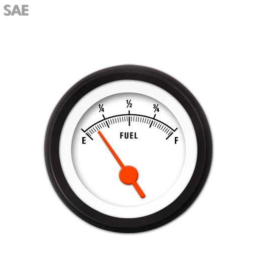 Fuel level Gauge-Muscle White Orange Vintage Needles Black Trim Rings Style Kit Installed