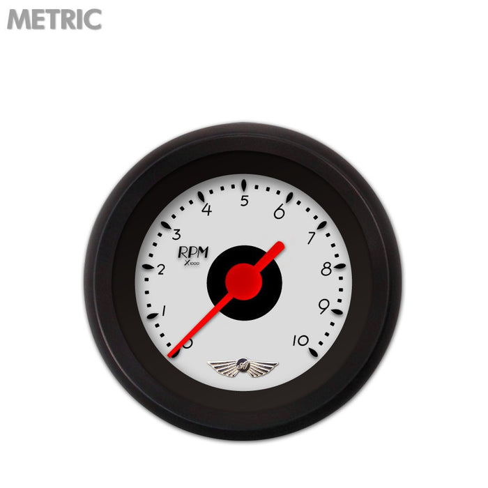 Tachometer Gauge w emblem-DECO XT Ash Red Vintage Needles Black Trim Rings Style Kit DIY Install