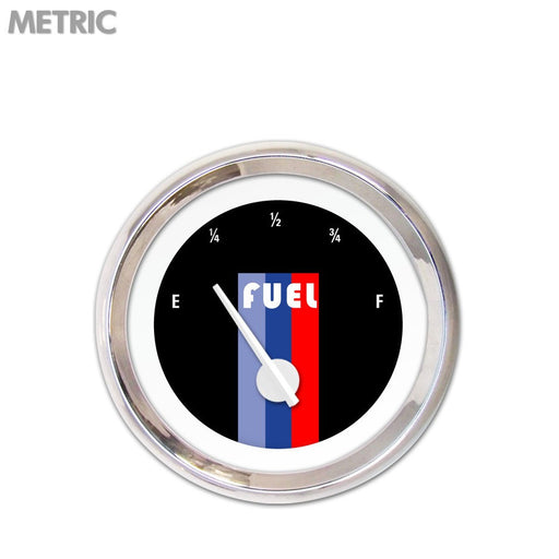 Fuel level Gauge-Vintage Autobahn Black White Modern Needles Chrome Trim Rings Style Kit Installed