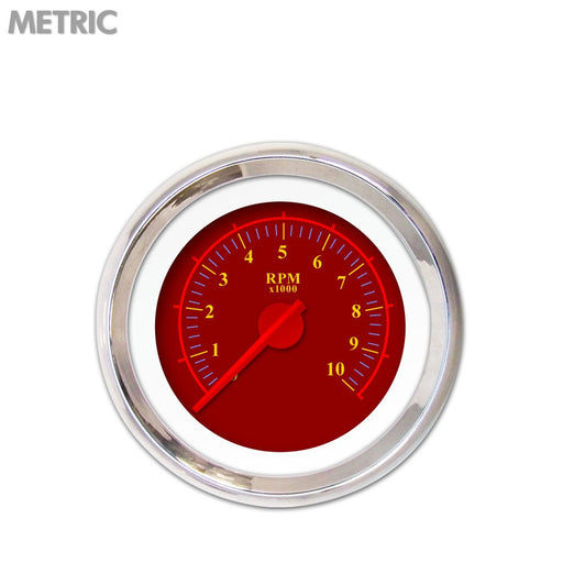 Tachometer Gauge-Omega Red Red Modern Needles Chrome Trim Rings Style Kit Installed