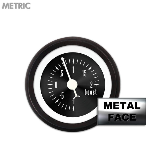 Assembled Turbo Gauge-American Classic Black Face White Classic Needles Black Bezels