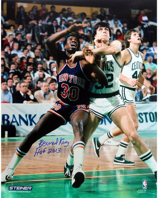 Bernard King Signed 16x20 Knicks boxing out McHale w/ HOF Insc.