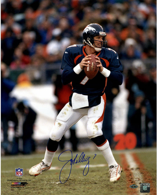 John Elway Signed vertical in pocket new uniform 16x20 Photo