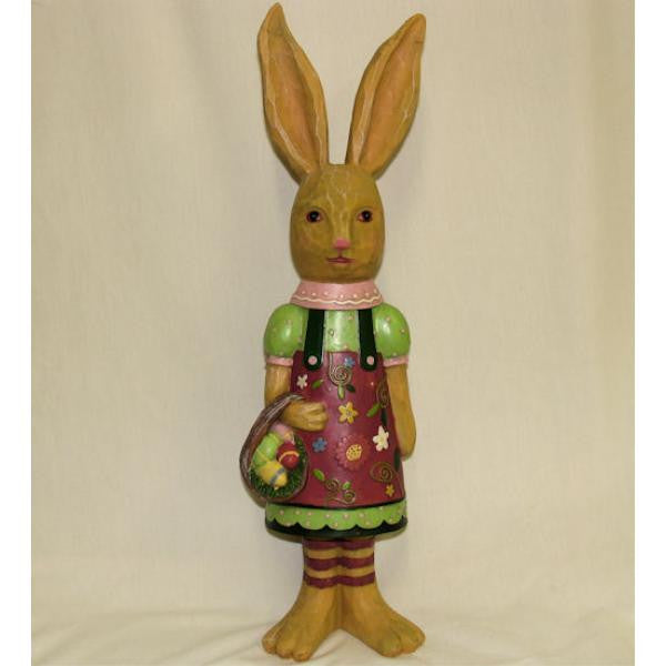 Resin Bunny Girl with Easter Basket