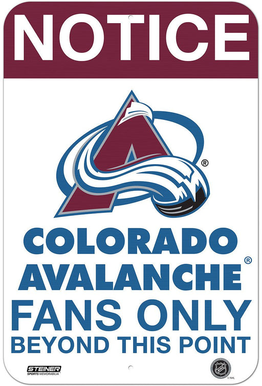 Colorado Avalanche Fans Only 8x12 Aluminum Sign