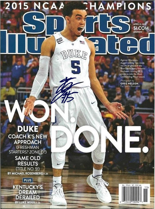 Tyus Jones Signed Sports Illustrated Magazine 16x20 Photo