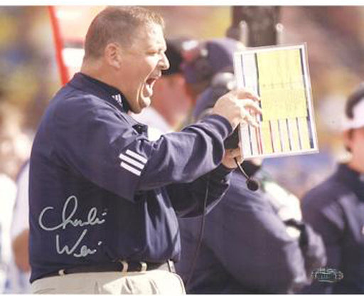 Charlie Weis Yelling from Sidelines 8x10 Photo