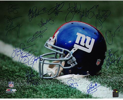 NY Giants Greats Multi Signed "Helmet" 16x20 Photo (18 Sig)