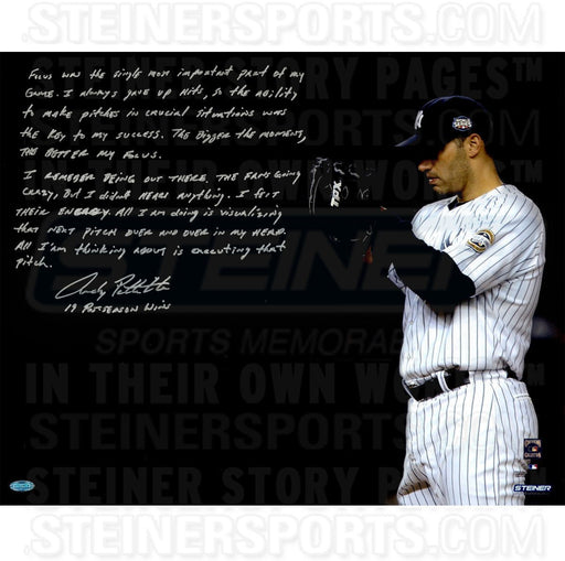 Andy Pettitte Signed Postseason Focus 16x20 Story Photo