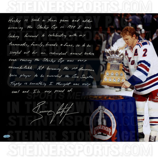 Brian Leetch Signed 16x20 Conn Smythe 16x20 Story Photo