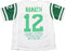 Joe Namath Signed White New York Jets Jersey w/ Stats Embroidered