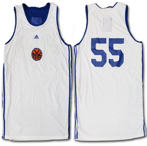 Josh Harrellson Jersey - NY Knicks 2011-2012 Season Game Worn #55 Blue and White Reversible Practice Jersey (3XL)