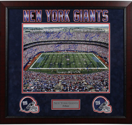 NY Giants Greats Multi Signed "Stadium Shot" 16x20 Photo (18 Sig) Elite Framed