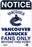 Vancouver Canucks Fans Only 8x12 Aluminum Sign