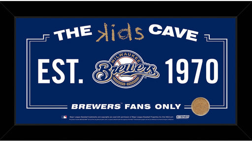 Milwaukee Brewers 10x20 Kids Cave Sign w/ Game Used Dirt from Miller Park