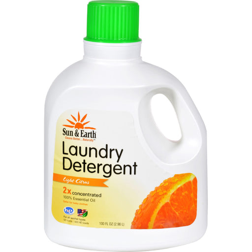 Sun and Earth 2X Laundry Detergent - Light Citrus Scent- Case of 4 - 100 oz