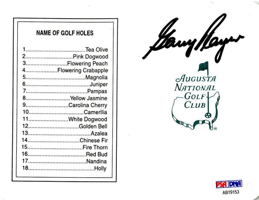 Gary Player Signed Augusta National Masters Scorecard (PSA/DNA)