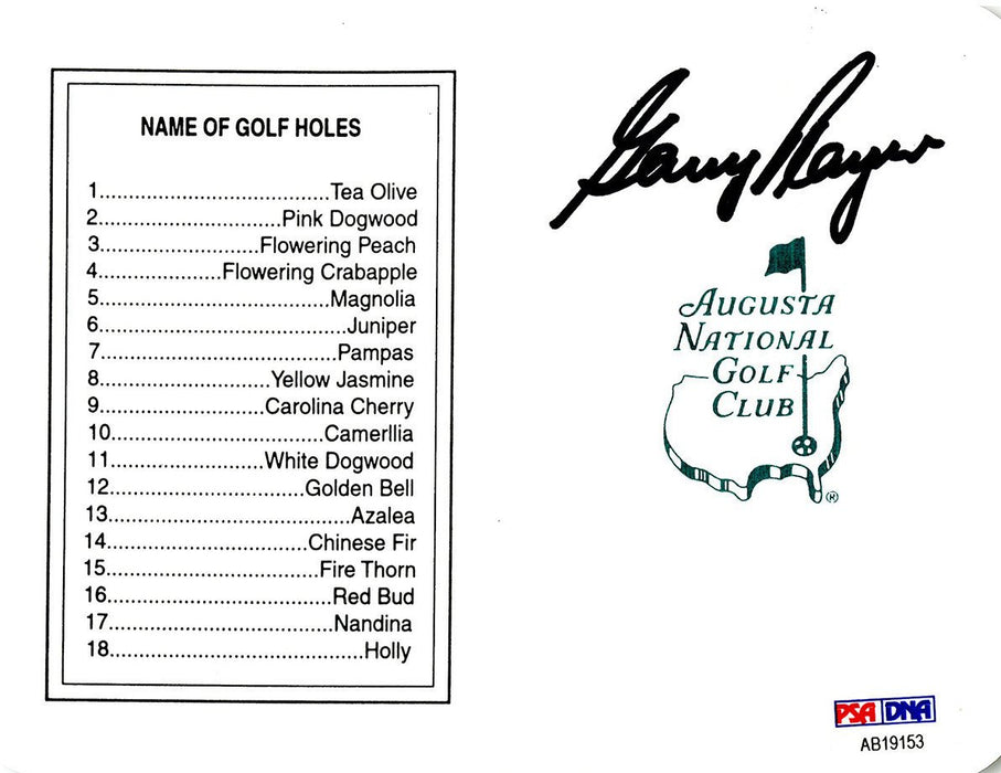 Gary Player Signed Augusta National Masters Scorecard (PSA/DNA)