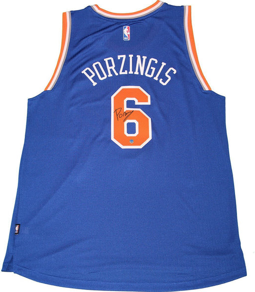 Kristaps Porzingis Signed Blue New York Knicks Swingman Jersey