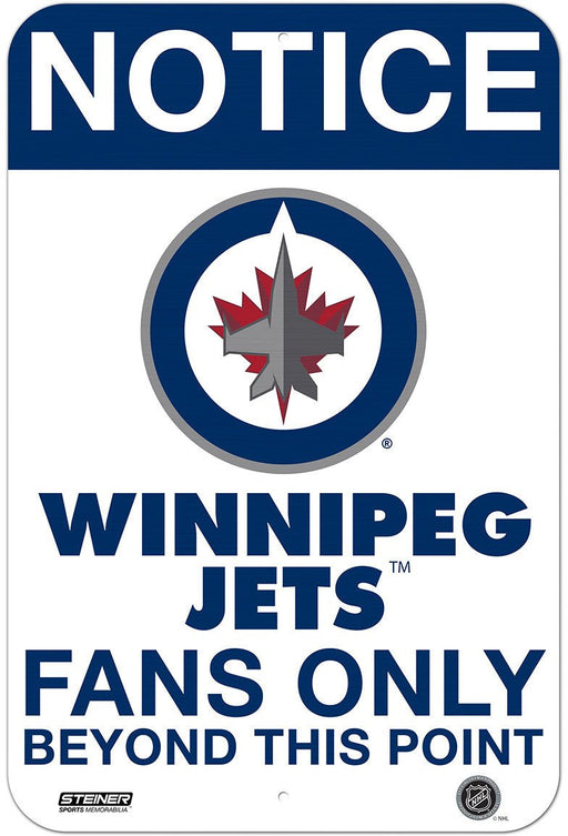 Winnipeg Jets Fans Only 8x12 Aluminum Sign