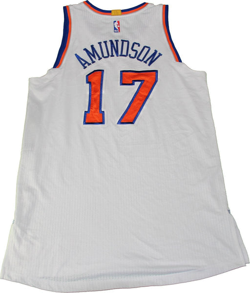 Lou Amundson New York Knicks 2015-16 Game Used #17 White Jersey (12/16/2015 vs. Minnesota Timberwolves) (2XL) (NKN03253)