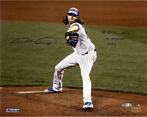 Jacob deGrom Signed 2015 All-Star Game Pitching 16x20 Photo w/ " 2015 ASG  10 Pitches  3 K's" Insc. (LE/15)