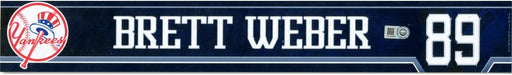 Brett Weber Nameplate - NY Yankees 2014 Spring Training Game Used#89 Locker Nameplate (HZ102584)