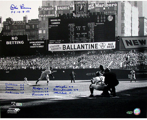 Don Larsen Perfect Game First Pitch 16x20 Photo w/ 11 Insc.