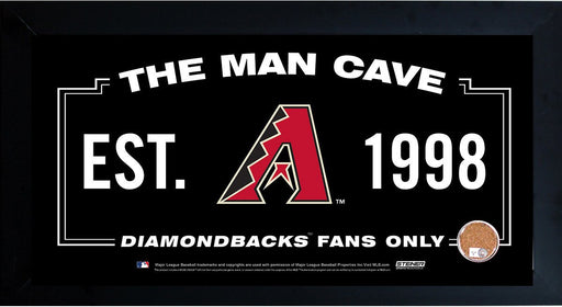 Arizona Diamondbacks Man Cave Framed 10x20 Sign w/ Authentic Game-Used Dirt (MLB Auth)