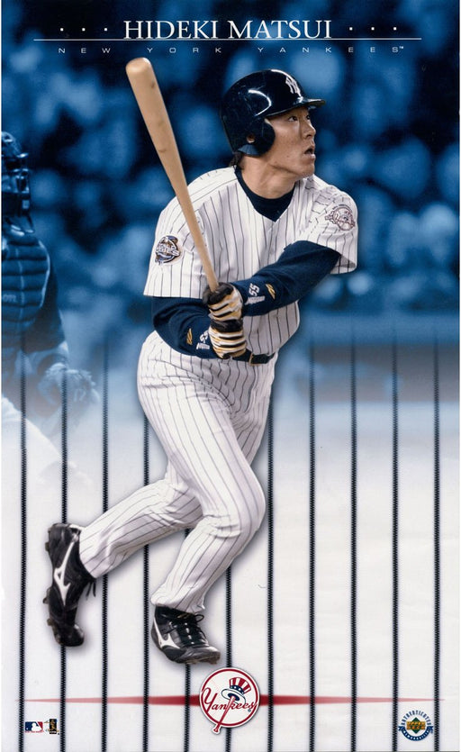 Hideki Matsui Batting 17x28 Unsigned Poster for Number Collage