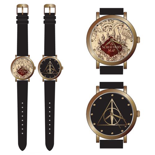 Harry Potter Marauder Map and Deathly Hallow Watch Set      