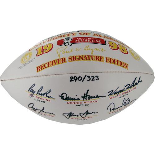 Alabama Receivers Multi Signed Football (Alabama COA) (LE/323) (Cannot Hold Air)