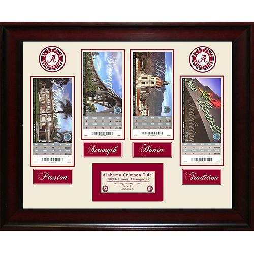 Alabama 2009 National Champions Framed 11x14- 4 Ticket Collage