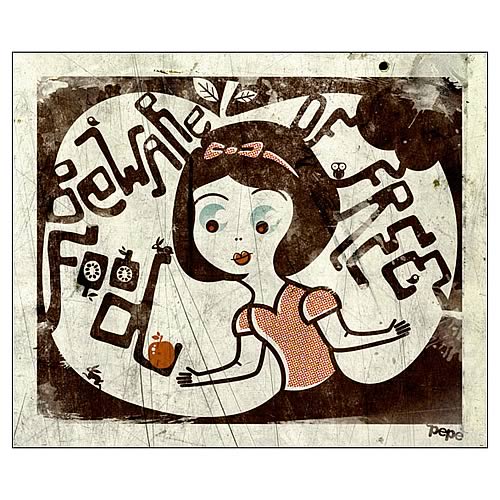 Snow White Beware of Free Food Canvas Giclee Print          