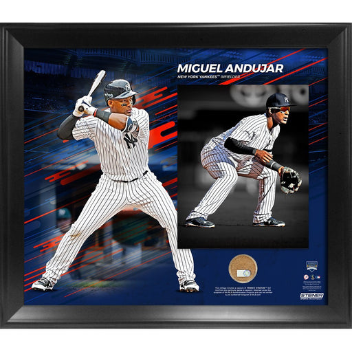 Miguel Andujar Photo Within a Photo 24x28 Framed Collage with Game Used Dirt from Yankee Stadium