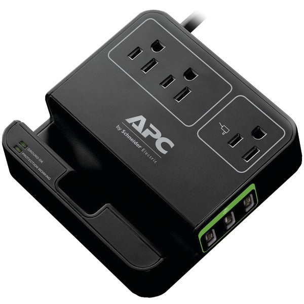 3OUTLET/3USB SURGE BLK