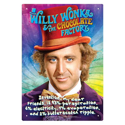 Willy Wonka and the Chocolate Factory Recipe Tin Sign       