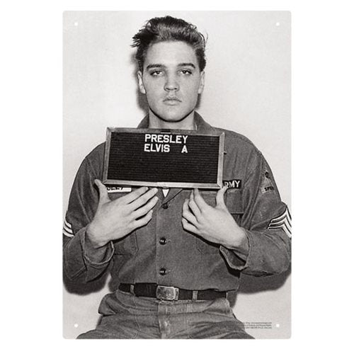 Elvis Presley Enlistment Photo Tin Sign                     