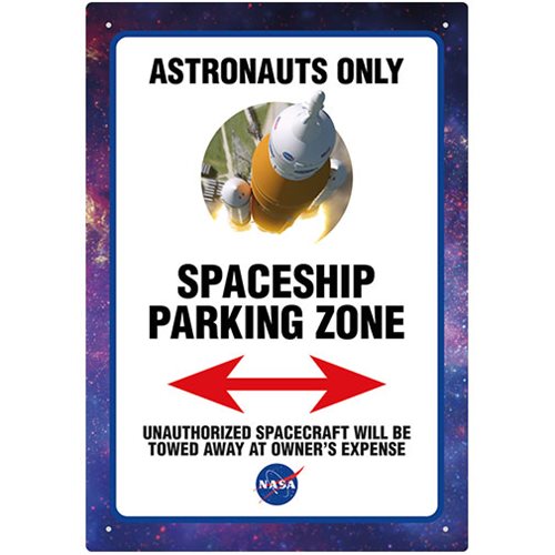 NASA Astronaut Parking Tin Sign                             