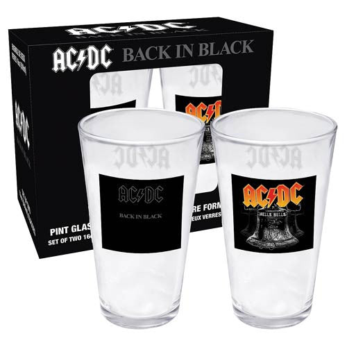 AC/DC Back In Black Pint Glass Set                          