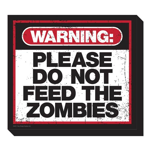 Zombie Warning Funky Chunky Magnet                          