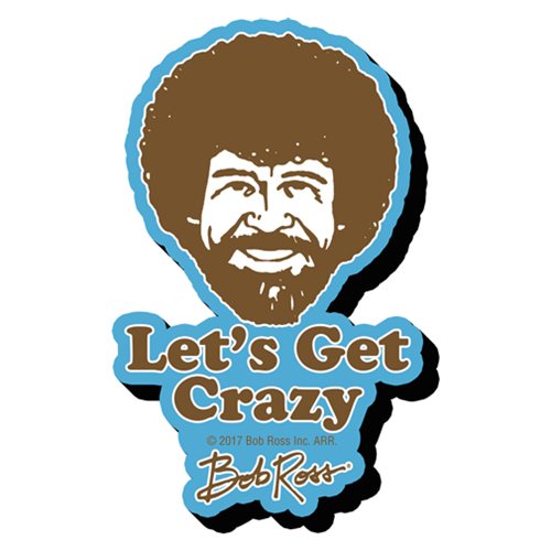 Bob Ross Crazy Funky Chunky Magnet                          