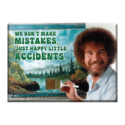 Bob Ross Mistakes Flat Magnet                               