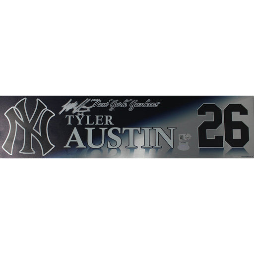 Tyler Austin Signed New York Yankees 2017 Game Used #26 Locker Room Nameplate (10/1/2017)(JC009624)