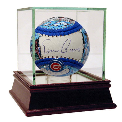 Ernie Banks Signed Charles Fazzino Pop Art MLB Baseball w/ HOF 77 Insc ( Reggie Jackson Auth)