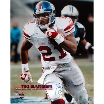 Tiki Barber Eclipsing the 10 000 Yard Rushing Mark Close Up 16x20