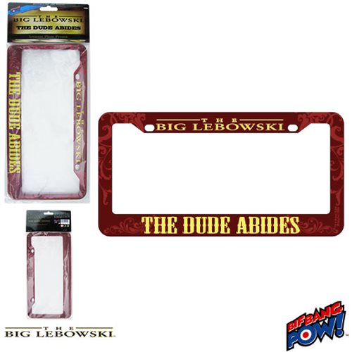 The Big Lebowski The Dude Abides License Plate Frame        